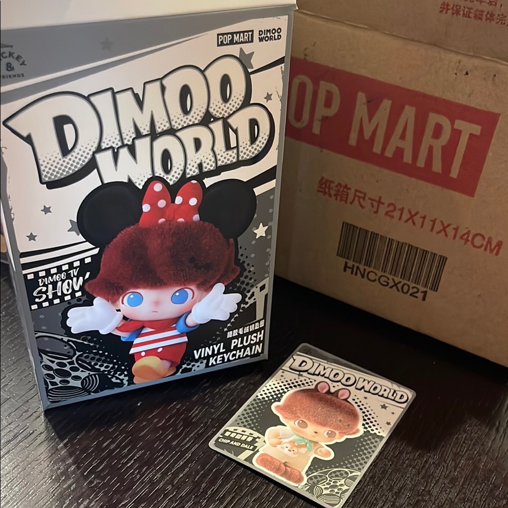 Dimoo World Vinyl Plush Keychain - Red and Black